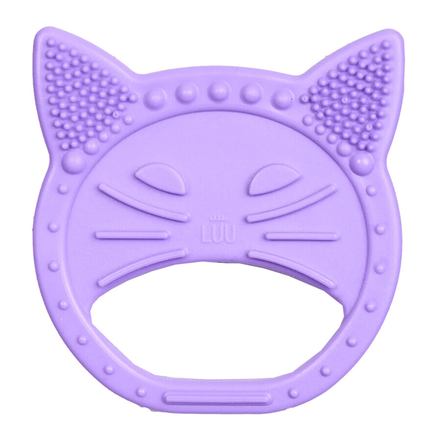 Luu Kids, sensory teether, Luuisa the cat, purple, after 4 months, 1 piece