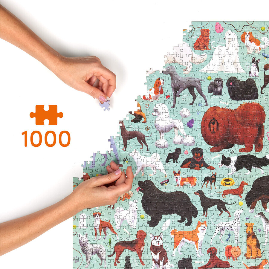 CzuCzu Puzzlove Honden, familie puzzel, 1000 elementen