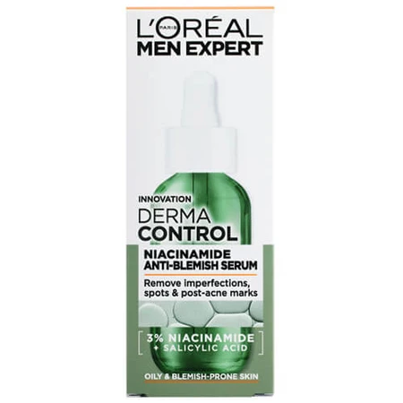 L'Oréal Men Expert Derma Control, sérum con niacinamida contra las imperfecciones, 30 ml