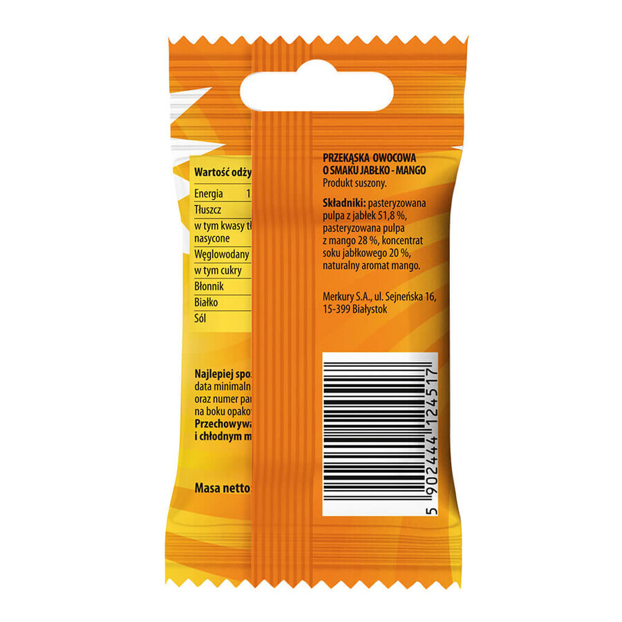 Bunny Ninja Fruit Rolls, snack de frutas, sabor manzana-mango 15 g
