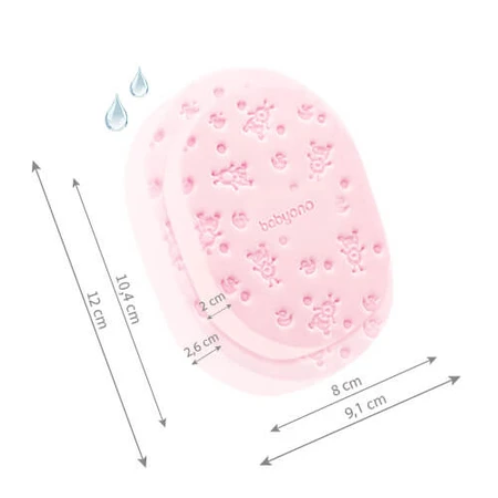 BabyOno esponja de baño para bebés y niños, rosa, 1 pieza