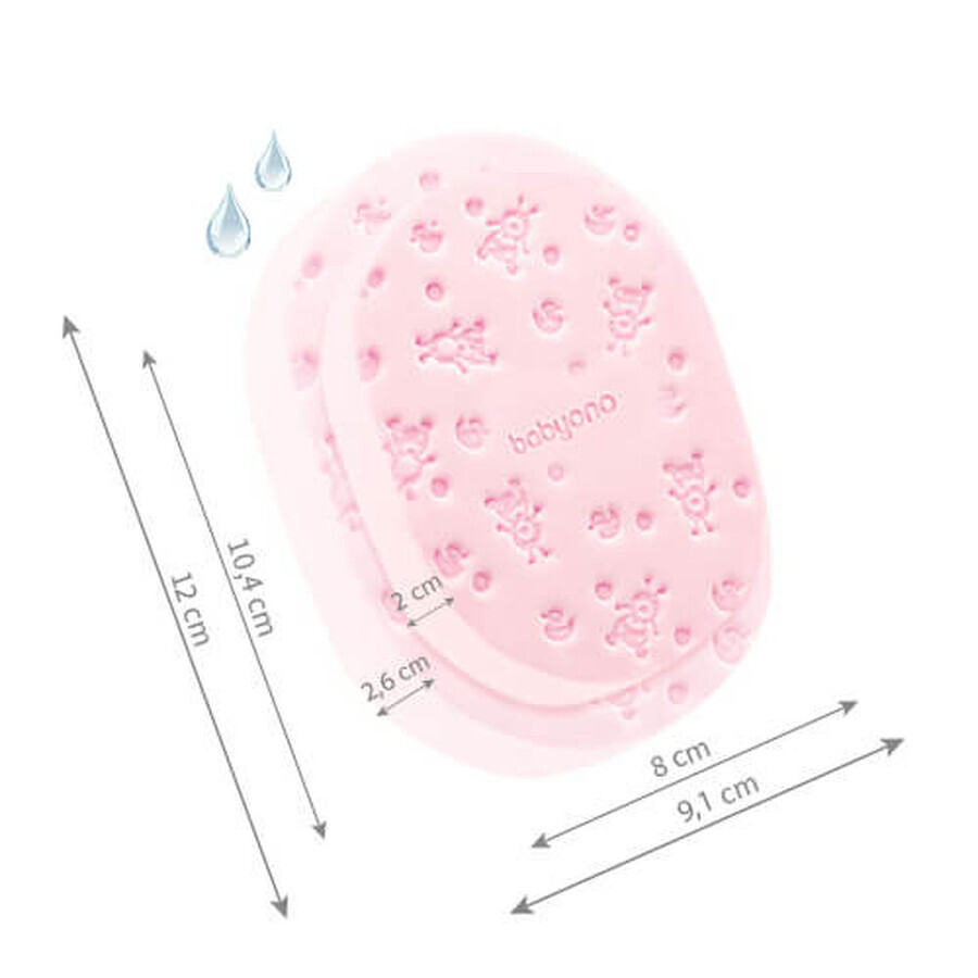 BabyOno Badeschwamm für Säuglinge und Kinder, rosa, 1 Stück