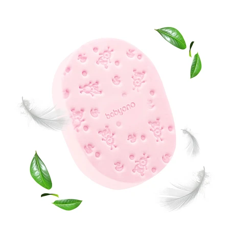 BabyOno esponja de baño para bebés y niños, rosa, 1 pieza
