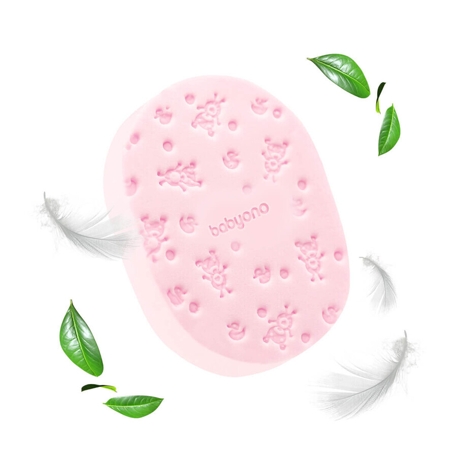 BabyOno Badeschwamm für Säuglinge und Kinder, rosa, 1 Stück