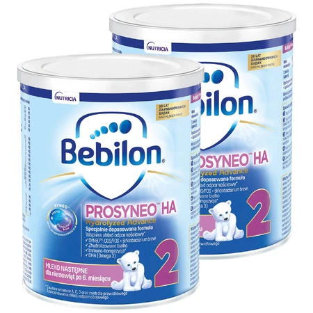 Set Bebilon Prosyneo HA Hydrolyzed Advance 2, lait de suite, après 6 mois, 2 x 400 g
