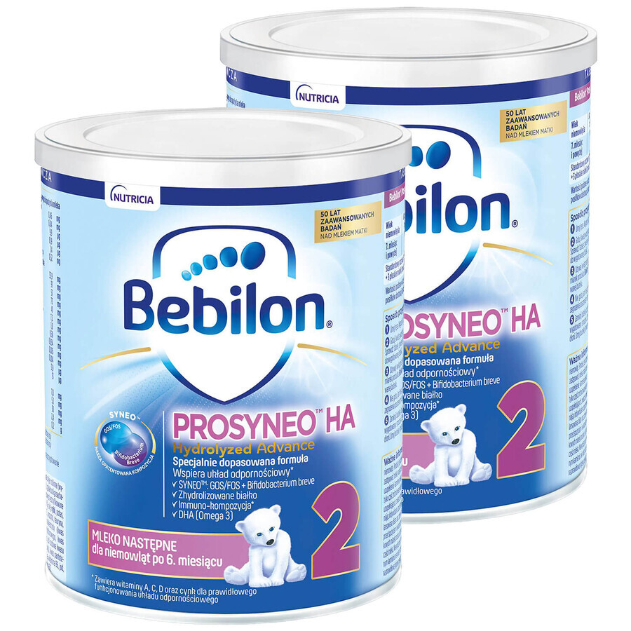 Set Bebilon Prosyneo HA Hydrolyzed Advance 2, Folgemilch, nach 6 Monaten, 2 x 400 g