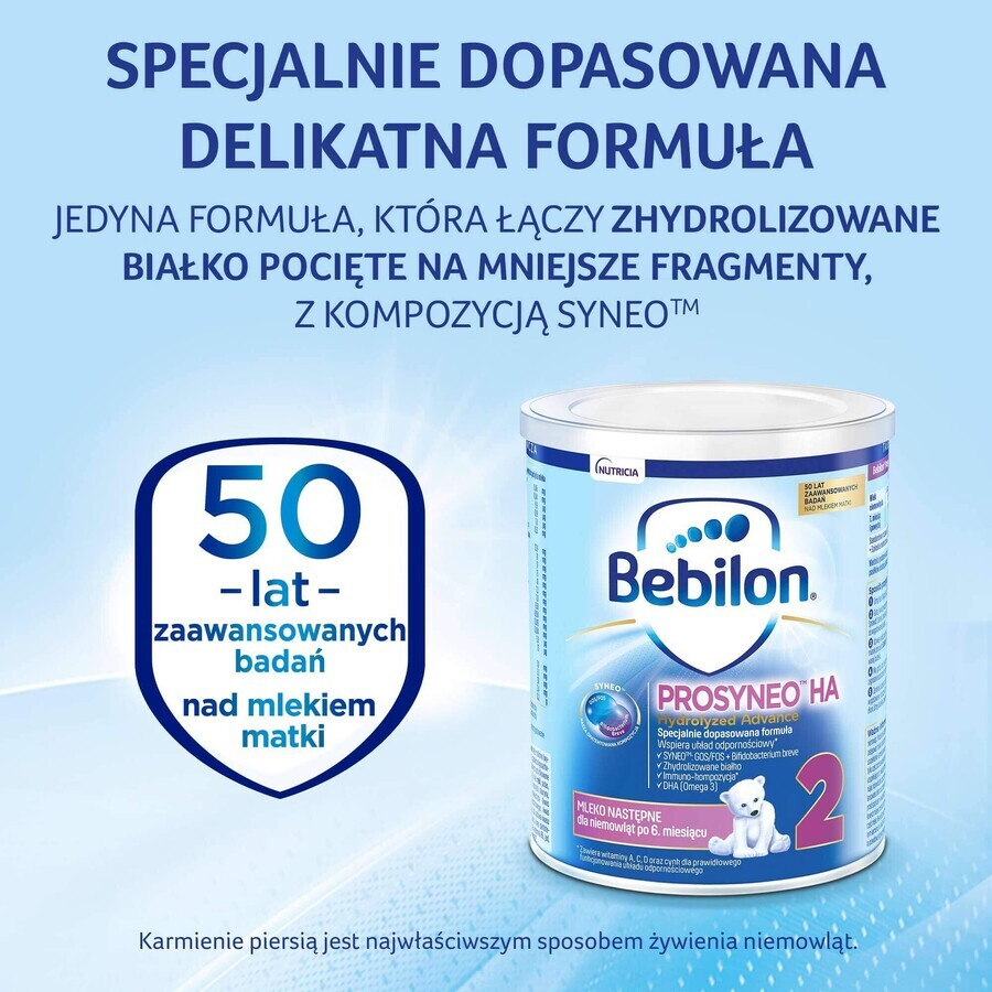 Set Bebilon Prosyneo HA Hydrolyzed Advance 2, Folgemilch, nach 6 Monaten, 2 x 400 g