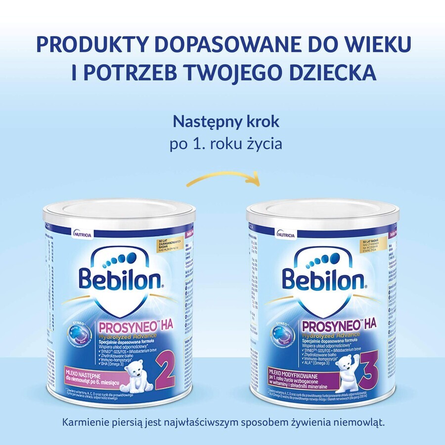 Set Bebilon Prosyneo HA Hydrolyzed Advance 2, Folgemilch, nach 6 Monaten, 2 x 400 g