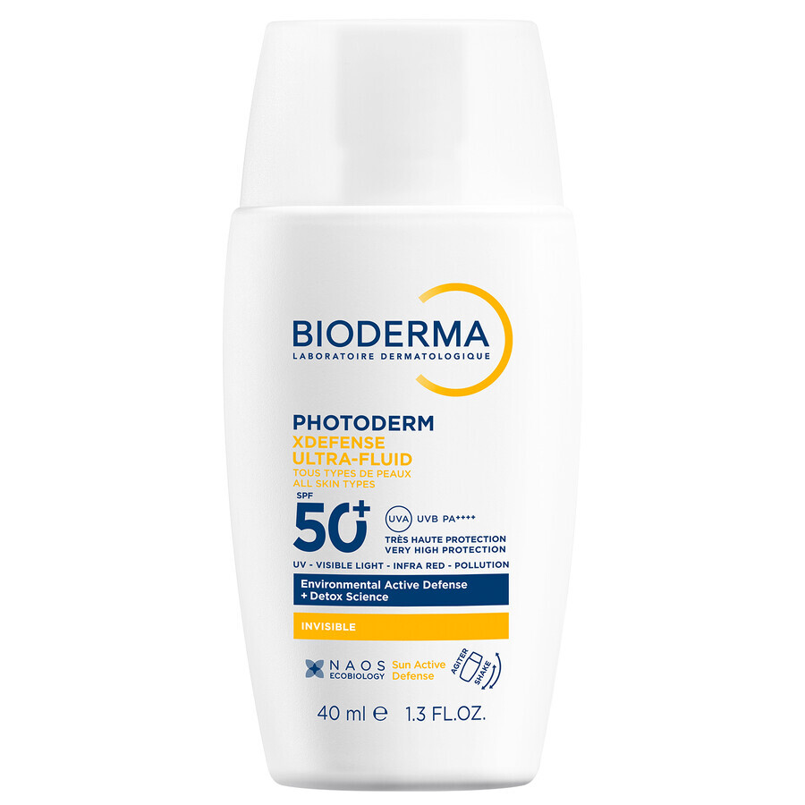 Bioderma Photoderm XDefense, ultralight detoxifying fluid, clear, SPF 50+, 40 ml