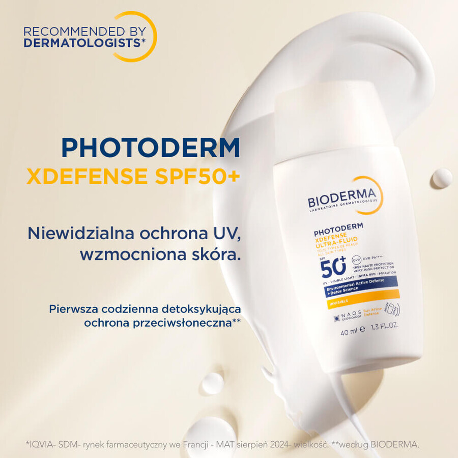 Bioderma Photoderm XDefense, ultralight detoxifying fluid, clear, SPF 50+, 40 ml