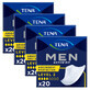Tena Men Active Fit set, anatomical insoles for men, Level 2, 4 x 20 pieces