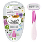 BIC Soleil Escape, women's razor, disposable, five-blade, Rose & Magnolia, 2 pcs.
