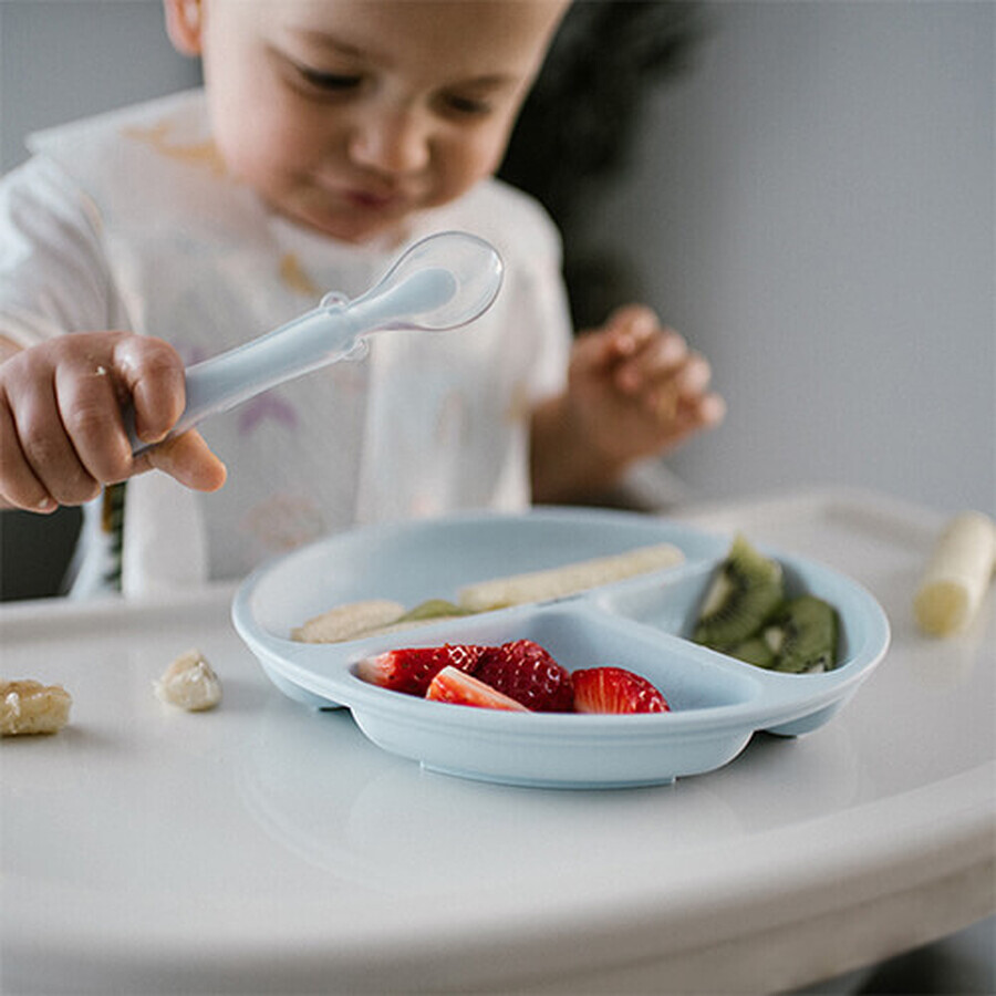 BabyOno, flexible silicone spoon, blue, from 6 months, 1 piece