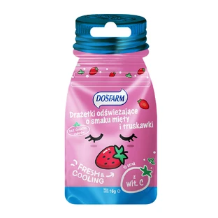 Dosfarm Dragées rafraîchissantes à la vitamine C, goût fraise et menthe, 16 g