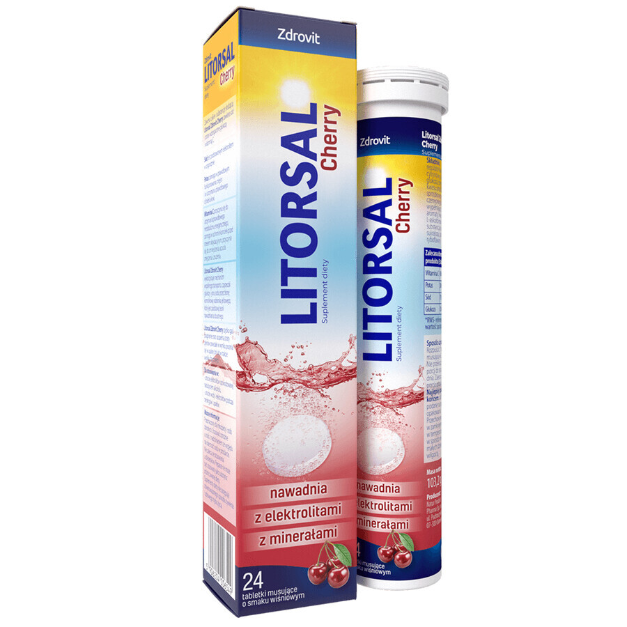 Zdrovit Litorsal Kirschgeschmack, 3 x 24 Brausetabletten