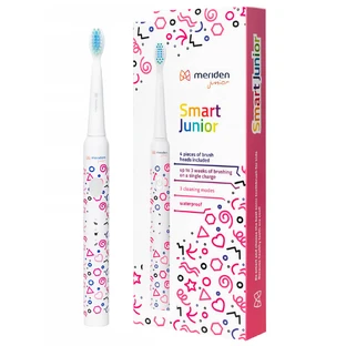Meriden Smart Junior Pink, Schallzahnbürste für Kinder, rosa, ab 5 Jahren, 1 Stück + Ersatzaufsätze, 4 Stück
