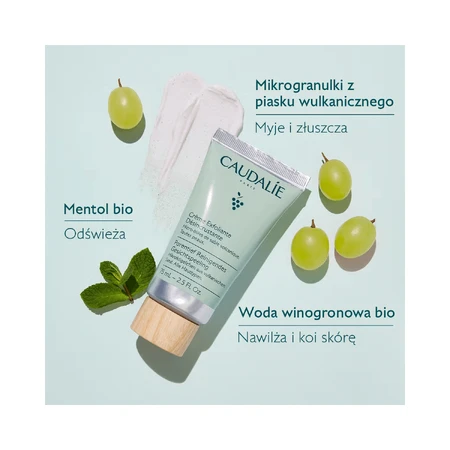 Caudalie, crème exfoliante et nettoyante en profondeur pour le visage, 75 ml