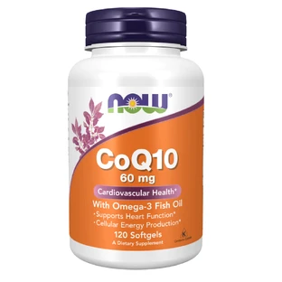 Now Foods CoQ10 60 mg, co-enzym Q10 met omega-3, 120 capsules