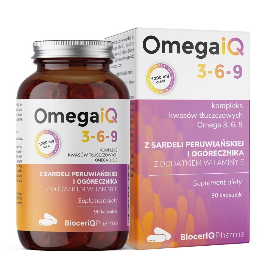 BioceriQ OmegaiQ 3-6-9 1200 mg, 90 capsule