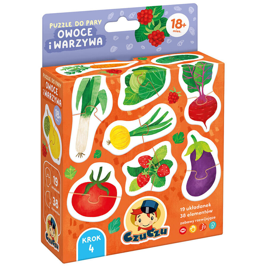 CzuCzu Puzzle a coppie Frutta e Verdura, puzzle per bambini, da 18 mesi, 38 pezzi