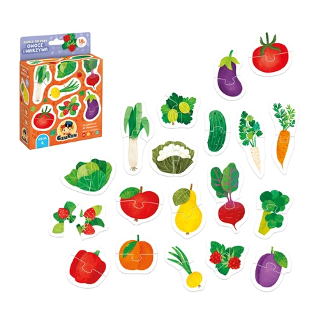 CzuCzu Paired Puzzles Obst und Gemüse, Puzzles für Kinder, ab 18 Monaten, 38 Teile