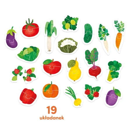 CzuCzu Paired Puzzles Obst und Gemüse, Puzzles für Kinder, ab 18 Monaten, 38 Teile