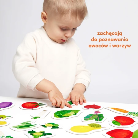 CzuCzu Paired Puzzles Obst und Gemüse, Puzzles für Kinder, ab 18 Monaten, 38 Teile