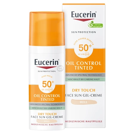 Eucerin Sun Protection Oil Control, kleurbeschermende gel-crème, licht, SPF 50+, 50 ml