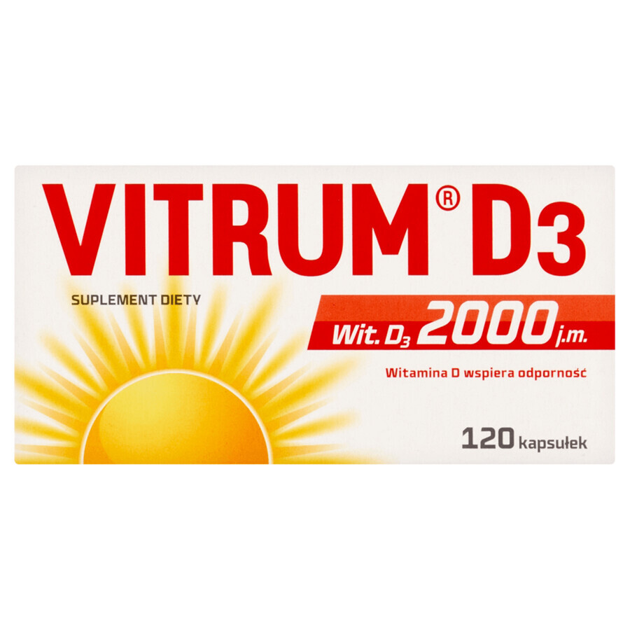 Vitrum D3 Forte, vitamin D 2000 IU, 120 capsules