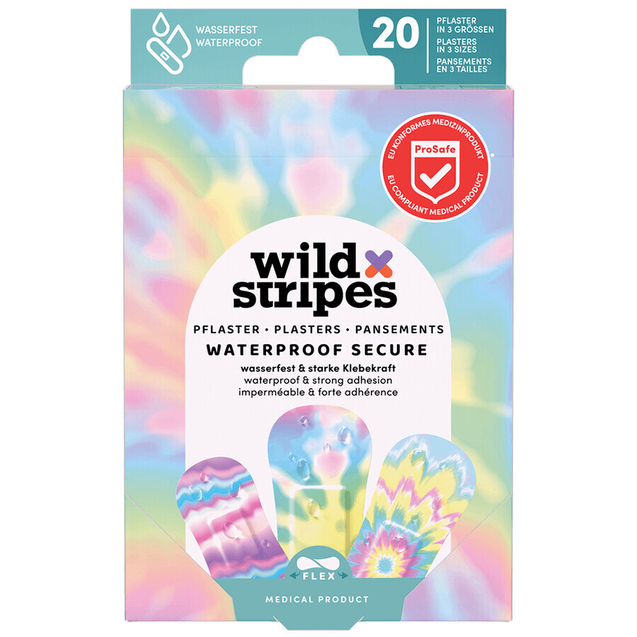 Wild Stripes Waterdicht, pleisters, Regenboog, waterbestendig, 20 stuks