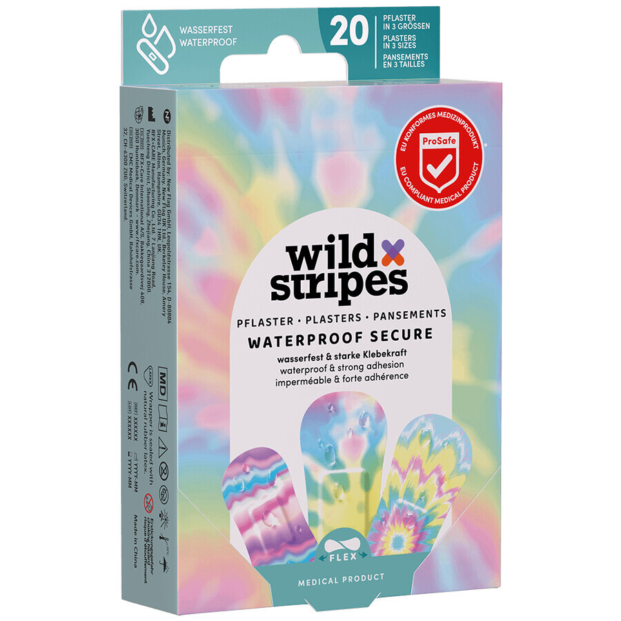 Wild Stripes Waterdicht, pleisters, Regenboog, waterbestendig, 20 stuks