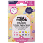 Wild Stripes Anti-Pickel-Pflaster Smile Stop, Ekzempflaster mit Teebaumöl, 24 Stück
