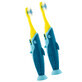 Elgydium Pocket Kids Shark toothbrush set, brosse &#224; dents pour enfants, voyage, 2-6 ans, 2 pi&#232;ces