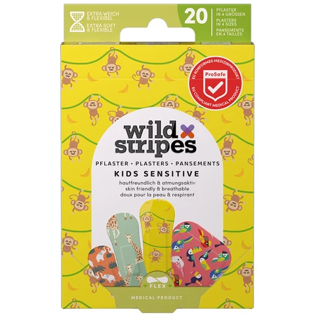 Wild Stripes Kids Sensitive, Jungle plasters, 20 pièces