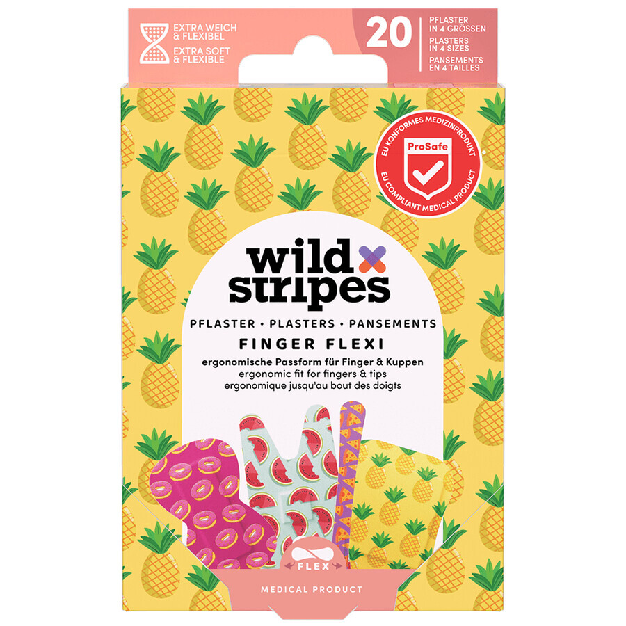 Wild Stripes Finger Flexi, sparadrap pour les doigts, 20 pièces