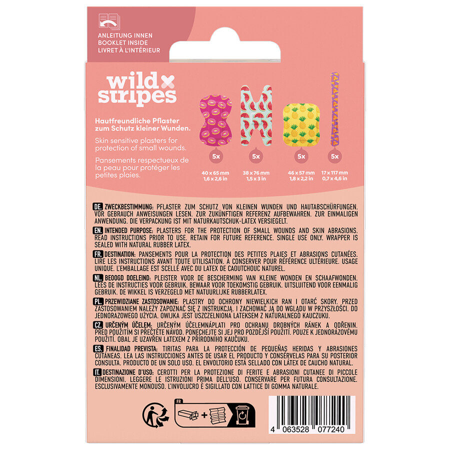 Wild Stripes Finger Flexi, sparadrap pour les doigts, 20 pièces