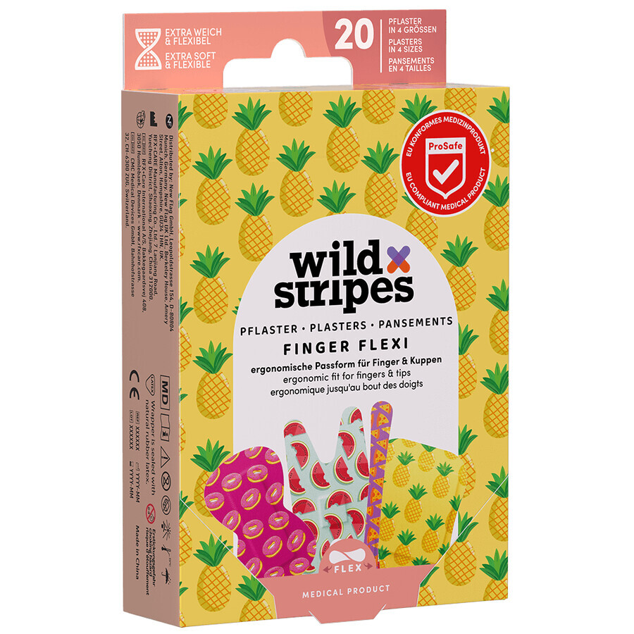 Wild Stripes Finger Flexi, sparadrap pour les doigts, 20 pièces