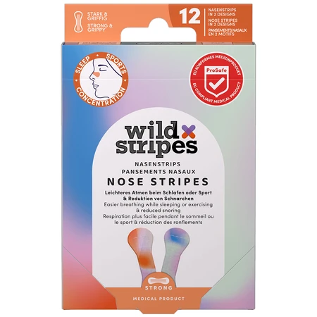 Plasturi pentru nas Wild Stripes Sunrise, plasture respirabil pentru nas, 12 bucăți