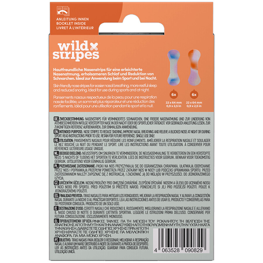 Wild Stripes Nose Patches Sunrise, nasal patches for easy breathing, 12 pieces