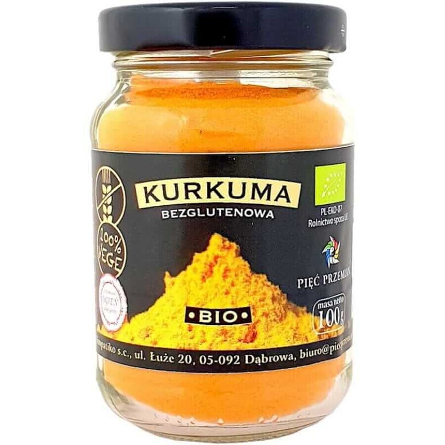Glutenvrije kurkuma BIO 100g FIVE CHANGES