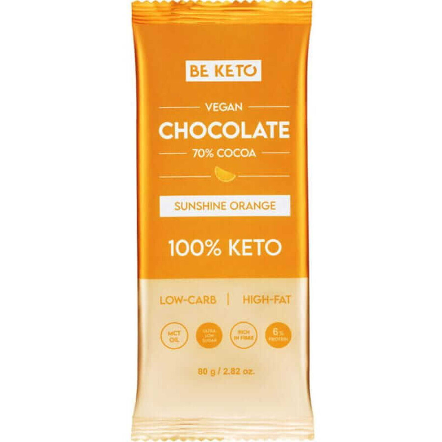 Cioccolato Vegano Keto con Olio MCT - Arancia Sole 80g BeKeto