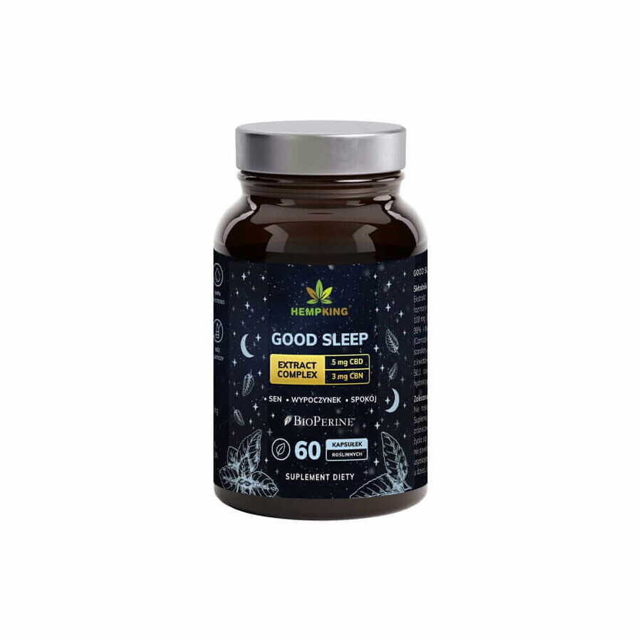 Good Sleep - 5mg CBD, 3mg CBN per capsule Extract Complex - 60 capsules for sleep - HempKing