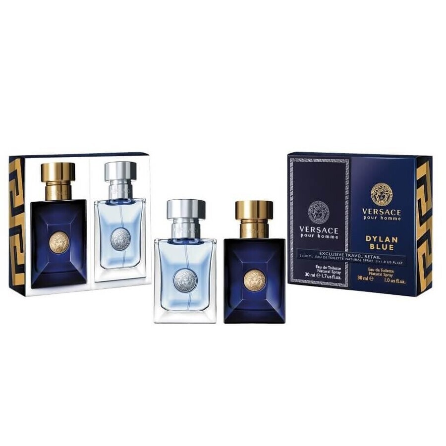 Versace Exclusive Travel Retail Set Pour Homme Eau de Toilette 30 ml + Pour Homme Dylan Blue Eau de Toilette 30 ml