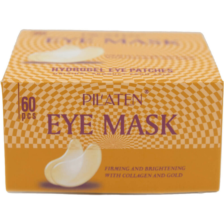 Pilaten Oogmasker Hydrogel ooglapjes met collageen en goud, 60 stuks
