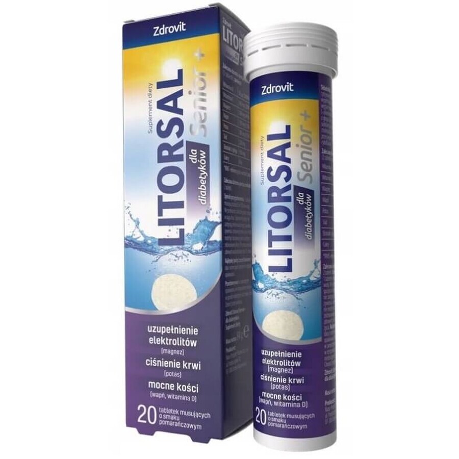 Zdrovit Litorsal Senior+ voor diabetici, 20 bruistabletten