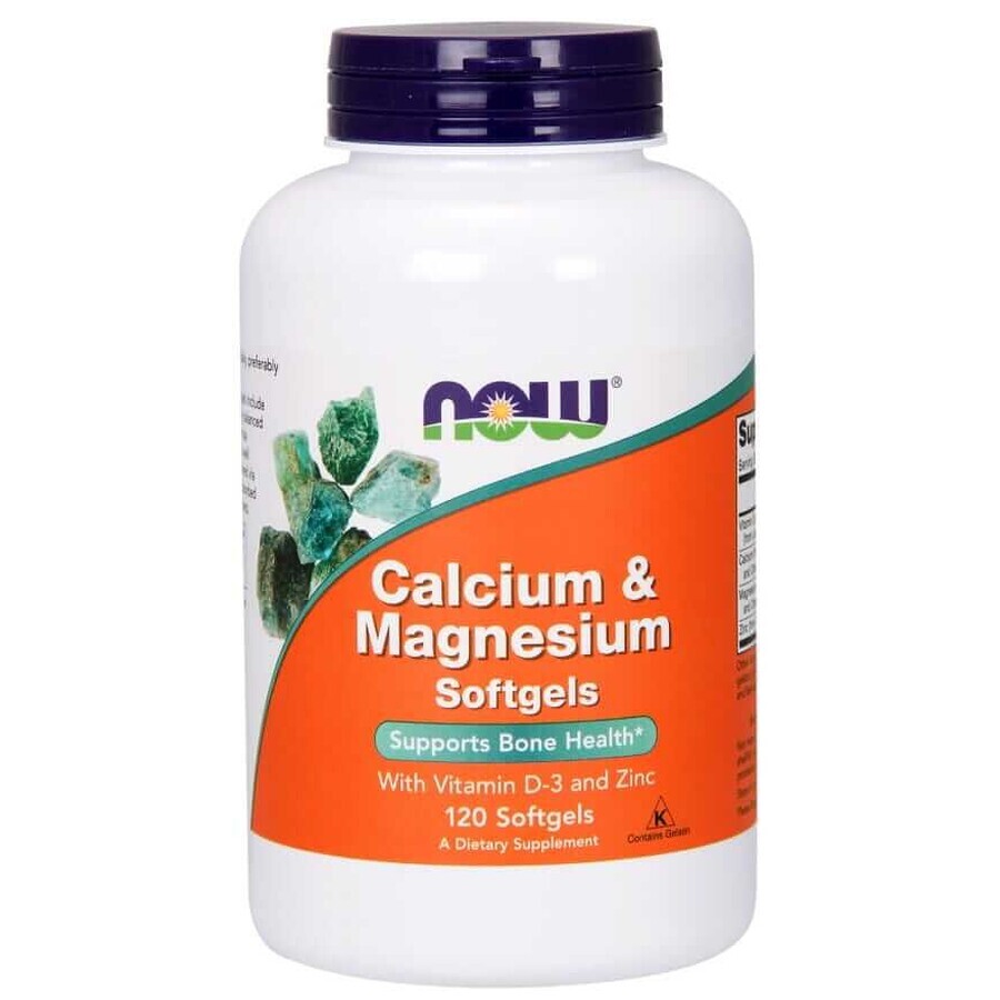 NOW Foods Calcium & Magnesium with Vit D and Zinc Calcio, Magnesio, D3, Zinc 240 cápsulas