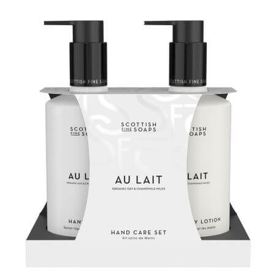 Set Sapone liquido per le mani con latte d'avena e camomilla 300 ml + Lozione per mani e corpo con latte d'avena e camomilla 300 ml Au Lait, Scottish Fine Soaps