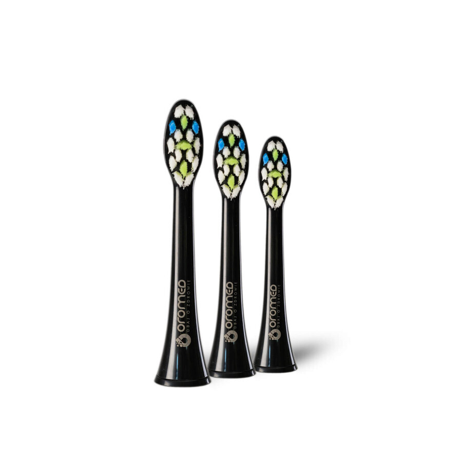 Oromed ORO-SONIC NEXT negro puntas de cepillo de dientes sónico, 3 piezas
