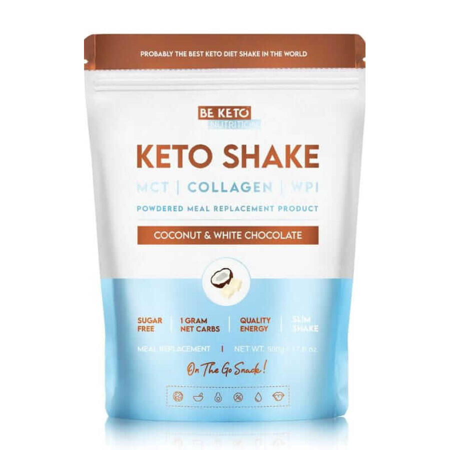 Shake dietetic Keto - nucă de cocos și ciocolată albă 500g BeKeto