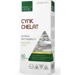 Zinc Chelate - zinc diglycinate 15mg, 60 capsules Medica Herbs